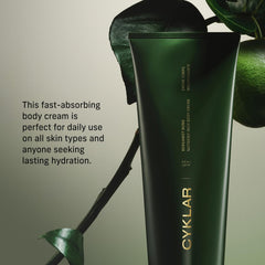 CYKLAR Nutrient Rich Body Cream being applied for fast absorption.