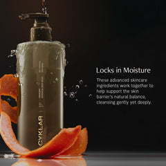 CYKLAR Crescent oil complex detail emphasizes lasting moisture for skin.