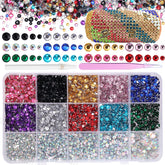 Cynailli rhinestones-kit-box showing organized grids for versatile DIY decoration.