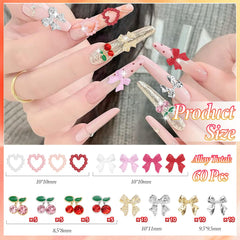 Cynailli silver and gold nail rhinestones highlight versatile Y2K charm options.