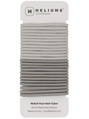 Cyndibands gray hair ties 4mm ouchless coating reduce snagging during styling.