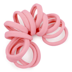 Cyndibands light pink seamless hair ties pack—soft fabric for gentle all-day hold.