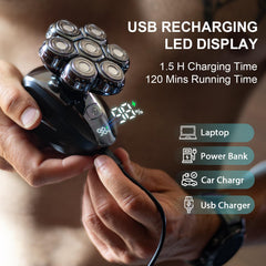 Cyruzi LED display shows battery status to prevent mid-shave pauses.