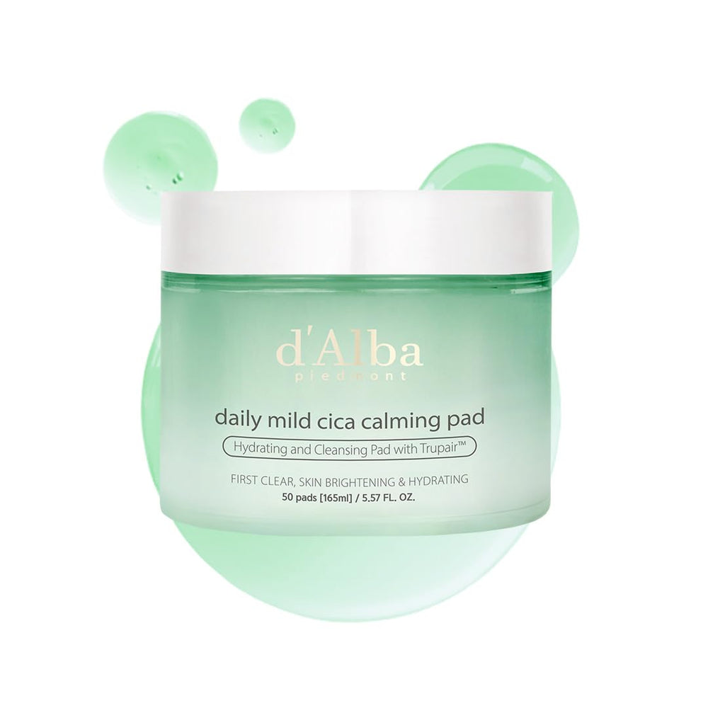 d'alba Piedmont Daily Mild Cica Calming Pad pack demonstrates soothing hydration for sensitive skin