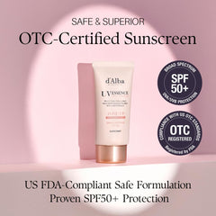 d'alba Piedmont Waterfull Tone-Up Sunscreen Serum spread on hand demonstrates easy, lightweight texture for comfortable application.