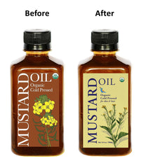 DAANA mustard oil massaged on skin before shower for hydration.
