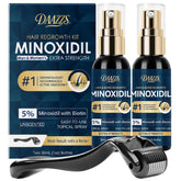 DAAZZS 5% Minoxidil spray for scalp application supports potential regrowth and fuller-looking hair.