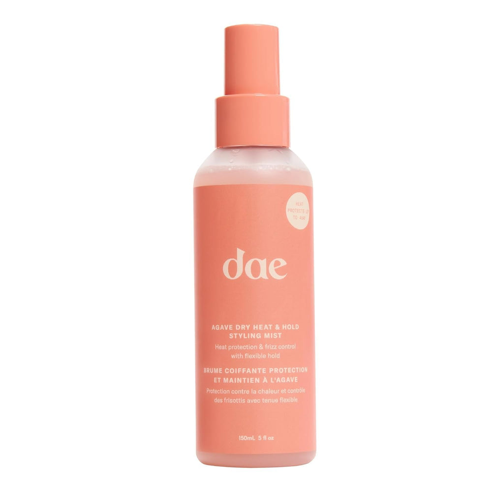 DAE Agave Dry Heat Protection Spray bottle highlights lightweight hold and heat protection