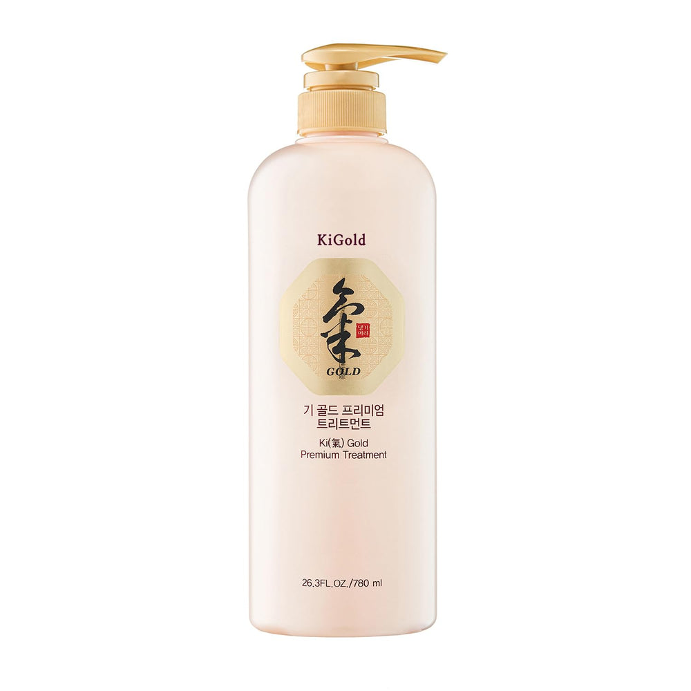 Daeng Gi Me Ri Ki Gold Premium Treatment bottle top view supports premium scalp care.