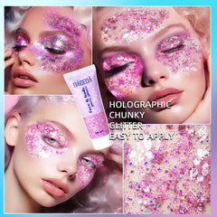 DAGEDA glitter on eyes pink shimmer enhances luminous looks