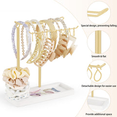 Dahey headband holder grooves store small items like claw clips, maximizing storage.