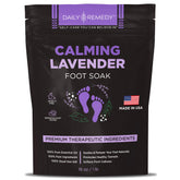 Daily Remedy Calming Lavender Foot Soak bottle close-up for a soothing at-home spa experience.