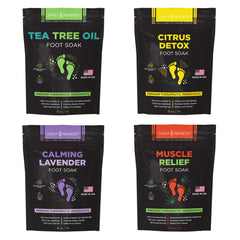 Daily Remedy Foot Soak Salts with tea tree oil focus for refreshed feet.