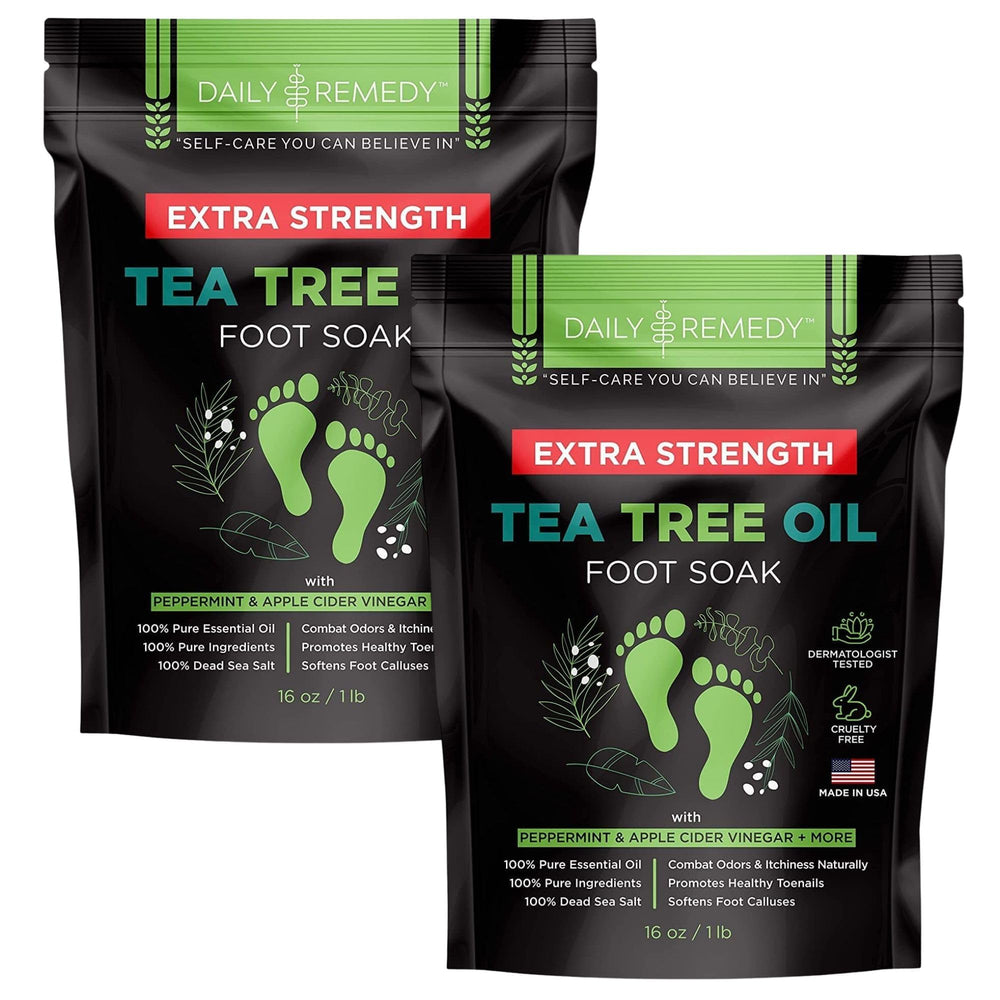 Daily Remedy tea tree oil foot soak bath closeup for soothing foot care