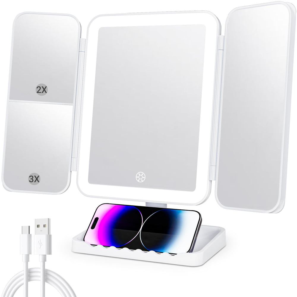 DailyCuddles makeup mirror with LED lighting for even, flattering makeup illumination