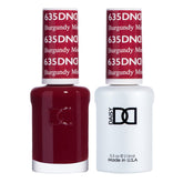 DAISY DND Burgundy Mist bottle close-up showing deep burgundy with blue undertones for sophisticated nails.