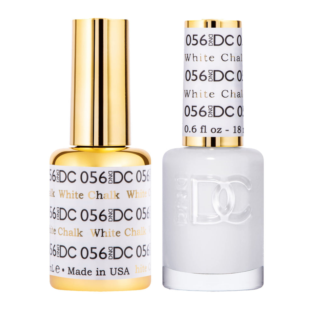 DAISY DND DC Gel Polish Set White Chalk bottle close-up showing creamy white finish.