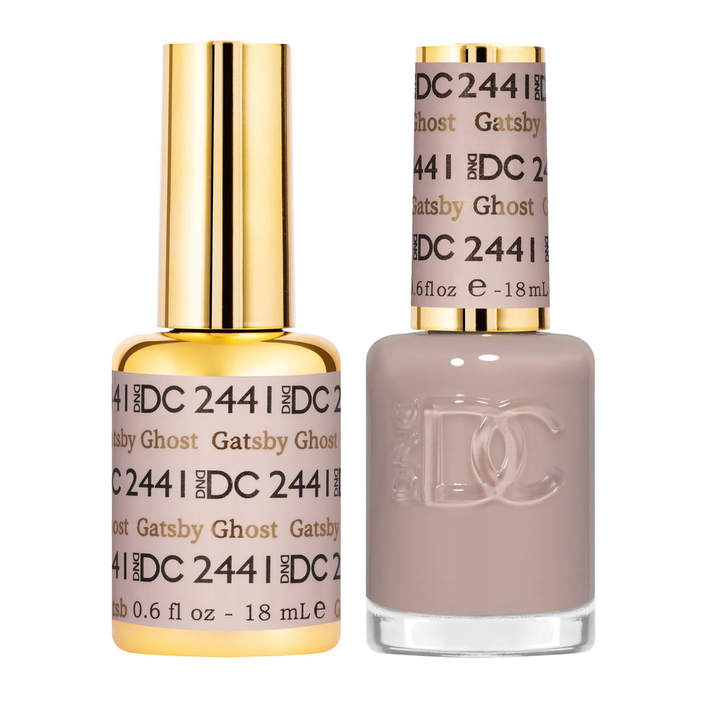 DAISY DND Gatsby Ghost gel polish bottle showing a sheer finish for home manicures