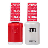 Daisy DND Striking Red gel polish bottle close-up for long-lasting color
