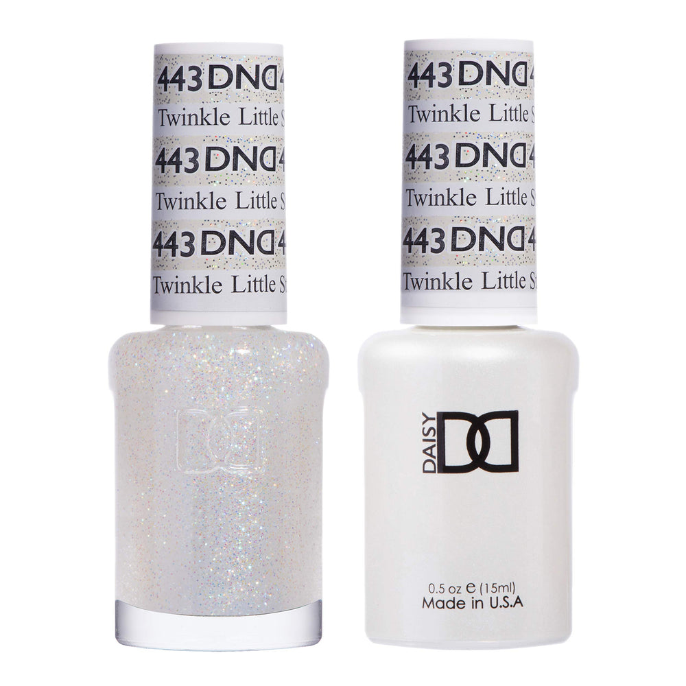 DAISY DND Twinkle Little Star glitter gel polish close-up for dazzling, buildable sparkle on nails.