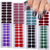 DAJIJIYOU 8-sheets solid color nail polish stickers for fast at-home manicures.
