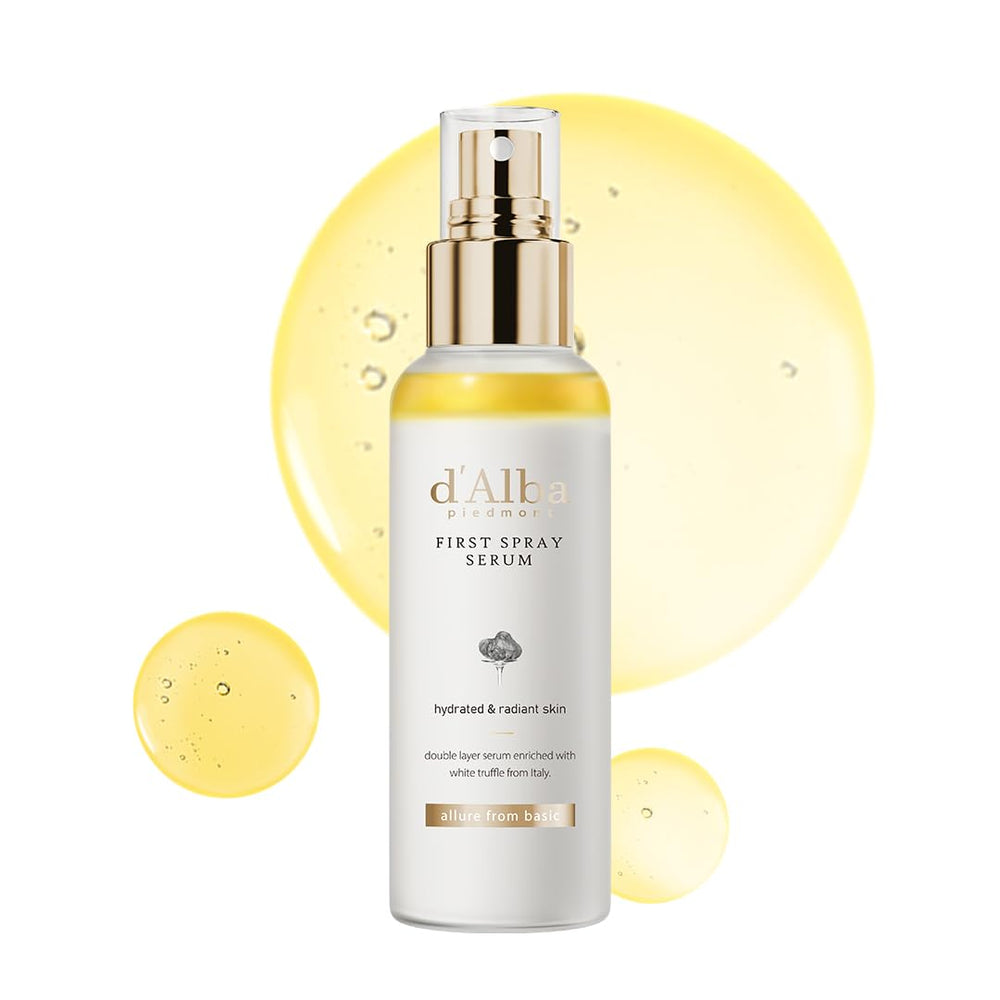 d'alba Piedmont First Spray Serum bottle delivering instant hydration and glow