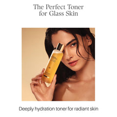 d'alba Piedmont White Truffle Vita Toning Serum Toner closeup shows smooth texture and glow.