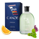 Dana CANOE aftershave bottle front view showcasing classic sport scent for daily grooming.