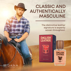 Dana English Leather wood-notes highlight cedar and sandalwood warmth.