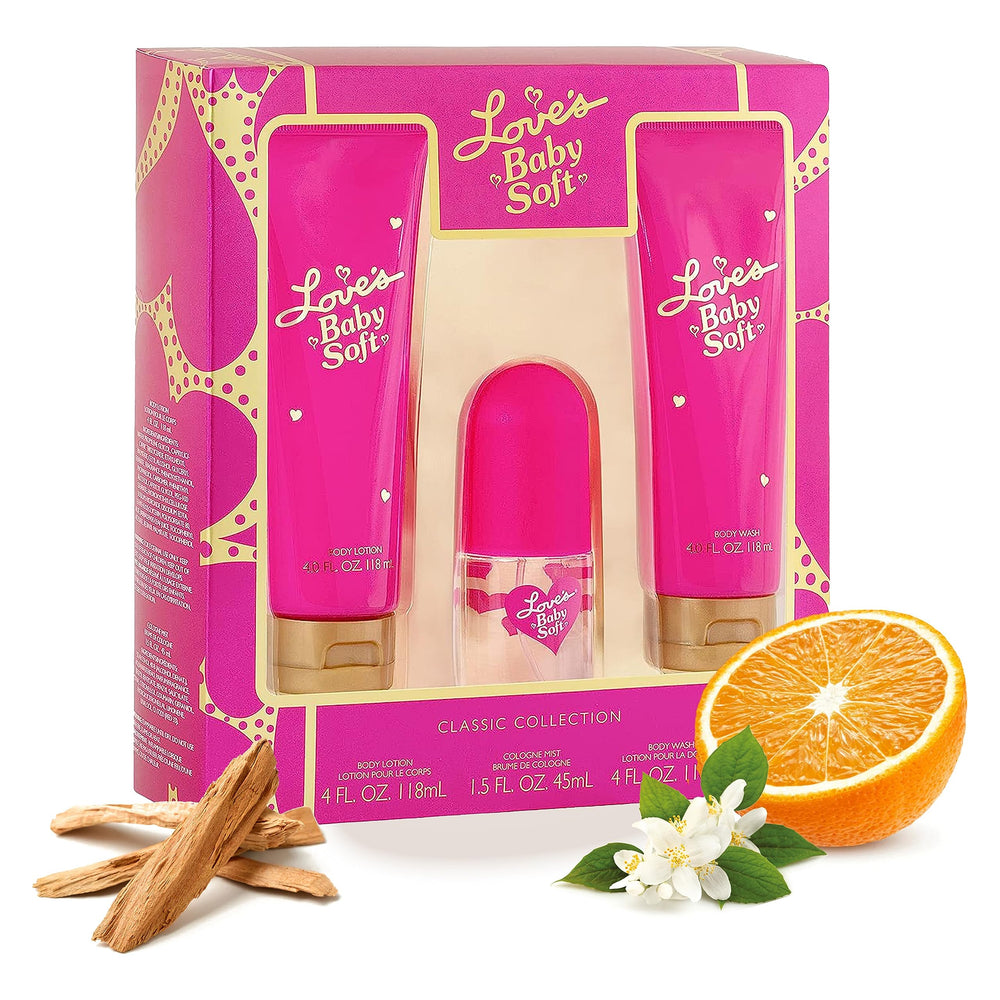 Dana Love's Baby Soft Gift Set packaging highlights premium gift-ready presentation.