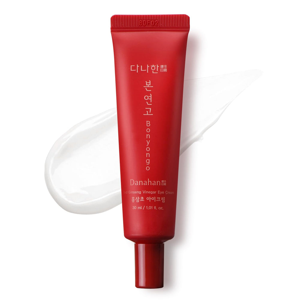 Danahan Bonyongo Red Ginseng Eye Cream jar highlighting rich texture for hydration and anti aging care.