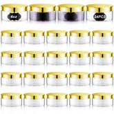 Dandat clear jar with gold lid ideal for travel storage