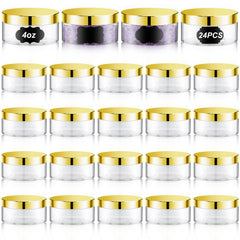 Dandat clear jar with gold lid ideal for travel storage