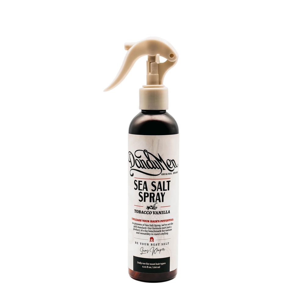 DandyMen Sea Salt Spray bottle for beachy texture and easy styling.