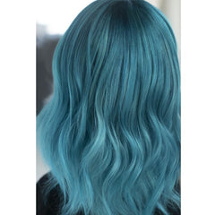 Danger Jones Oblivion Teal on hair close-up reveals rich hue and even coverage.