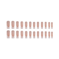 DANMANR square French nude full-cover nails with durable wear and easy application