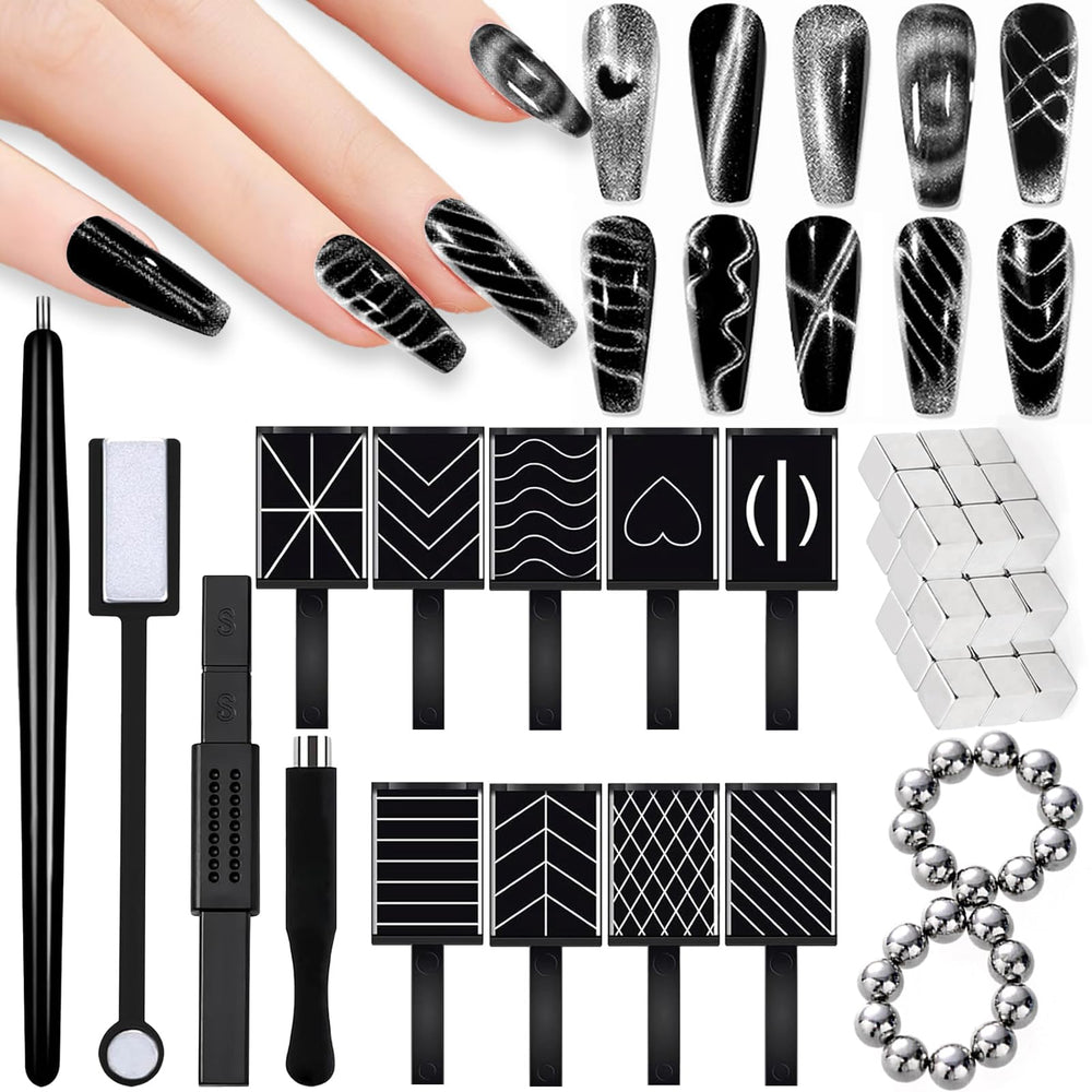 DANNEASY cat eye magnet cubes help craft precise gradient cat eye effects on nails.