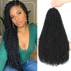 Dansama Passion Twist Hair water wave 18-inch front view for easy protective styling.