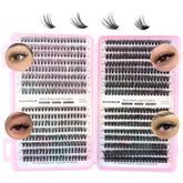 DAODER cluster lashes mixed-d-curve book demonstrates versatile lash styles for natural-enhanced eyes