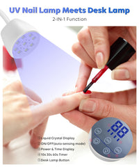 DAQVQ cordless USB nail lamp perfect for desk or nightstand use and on-the-go.