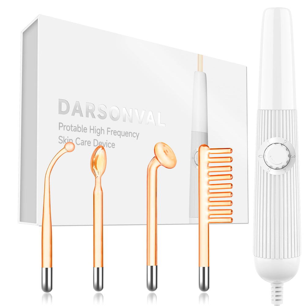 DARSONVAL high-frequency facial wand front view showing compact handle for at-home use