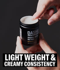 DASHU Super Mat Wax on hair sample delivers clean matte finish.