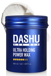 DASHU Ultra Holding Power Wax bottle shows long-lasting hold for sleek, controlled styling.