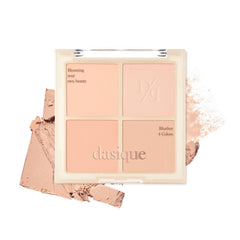 Dasique Blending Mood Cheek 01 warm palette shows four shade blends for natural warmth.