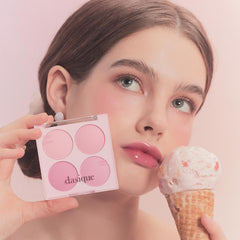 Dasique Blending Mood Cheek 08 Blueberry Sorbet powder texture close-up highlights silky finish.