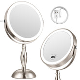 DASLAVA 20x magnifying mirror front view with light for precise makeup checks.