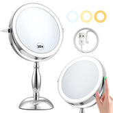DASLAVA 30x magnifying mirror front view for precise makeup tasks