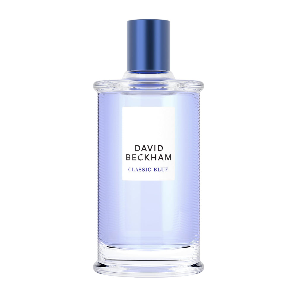 David Beckham Classic Blue EDT bottle in deep blue glass suggests everyday confidence.