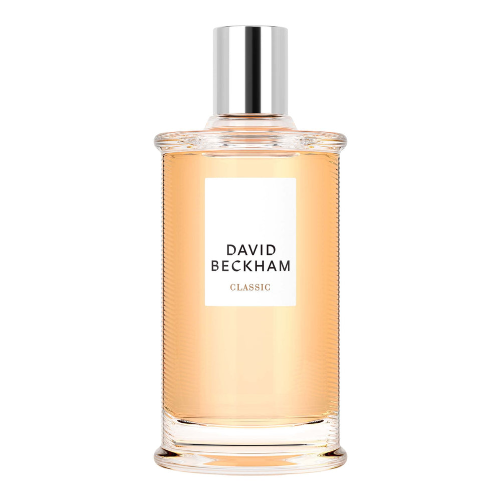 David Beckham Classic bottle front shows timeless masculine design for daily confidence.