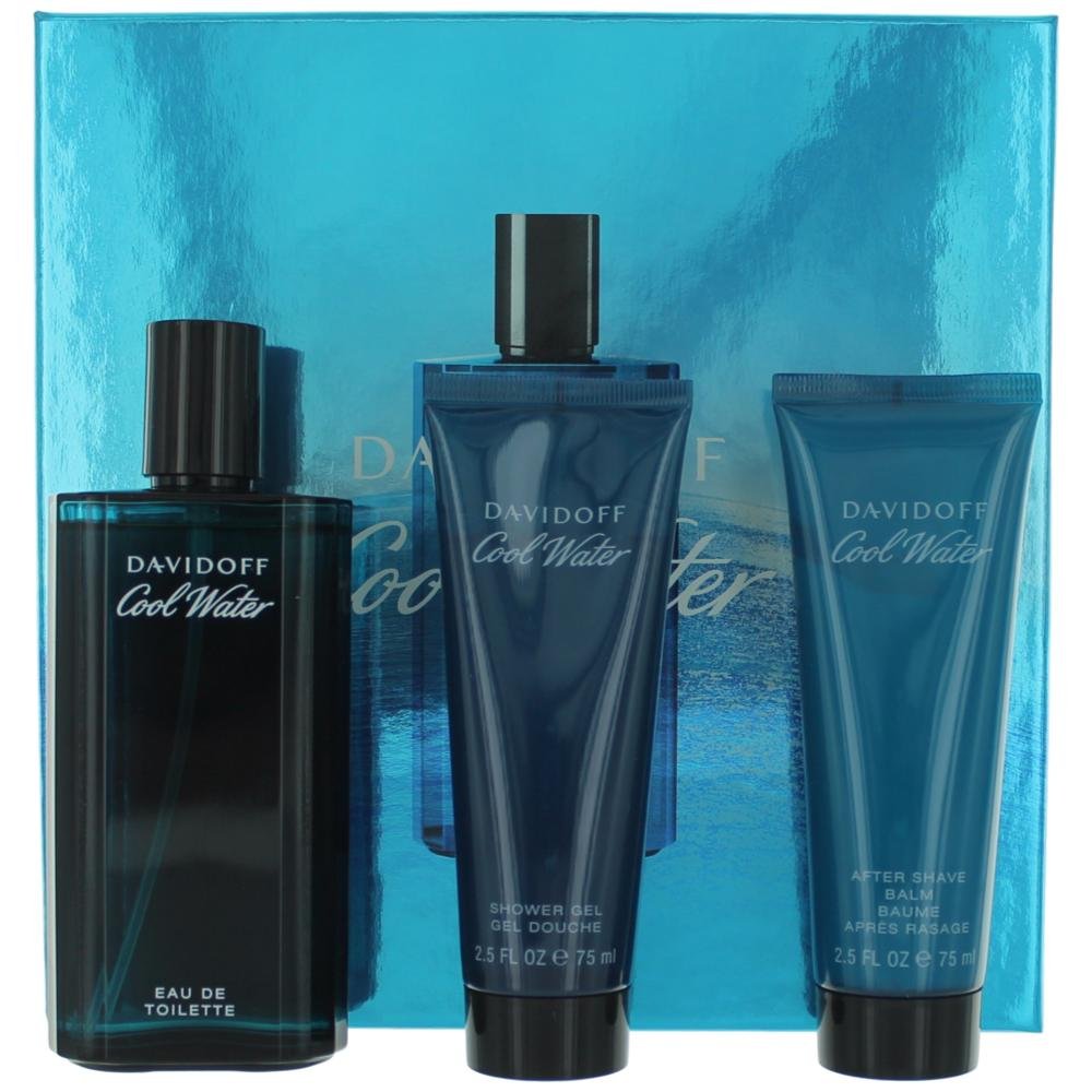 Davidoff Cool Water gift set bottle delivering iconic aquatic scent for everyday freshness.